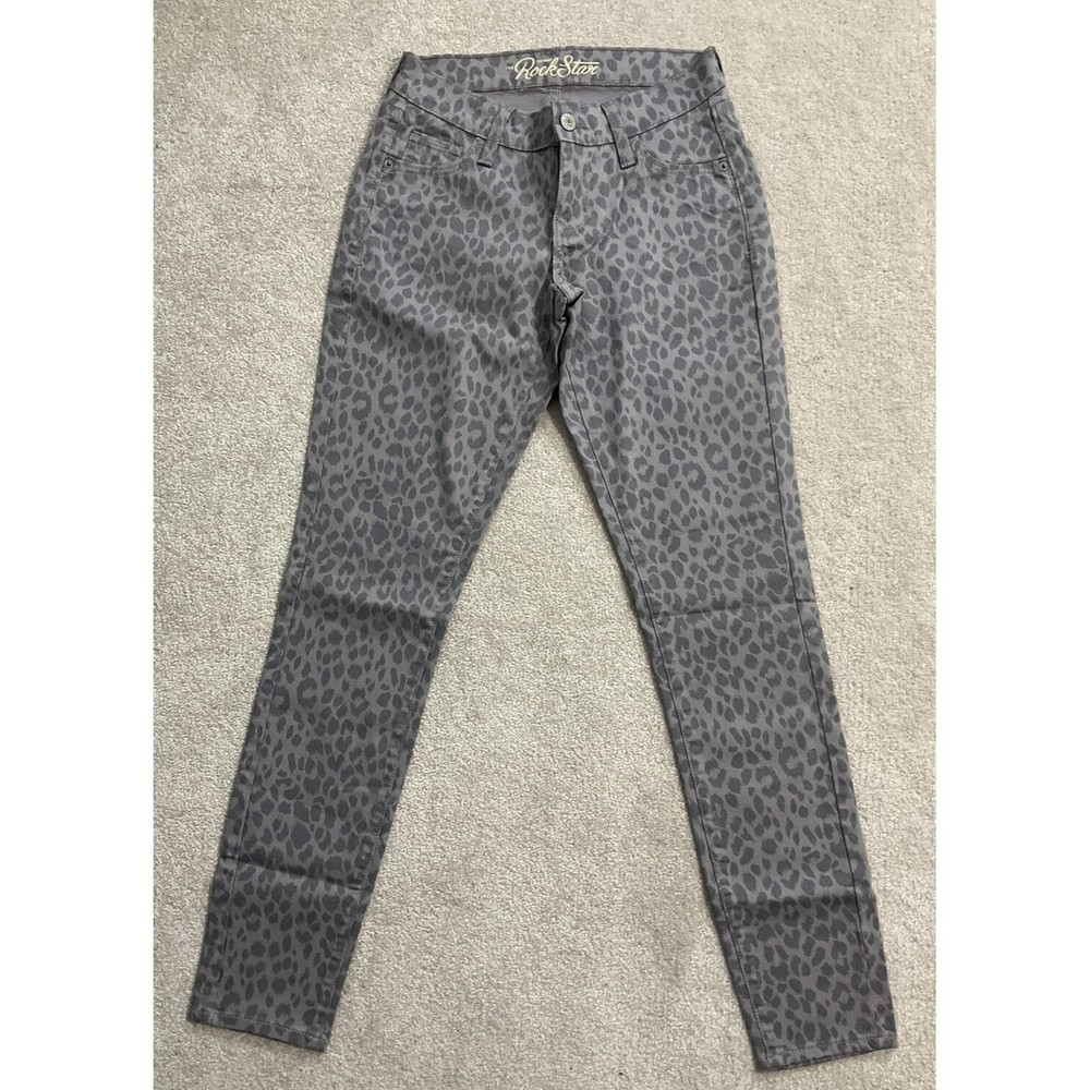 Old Navy Women's Rockstar Skinny Gray Animal Print Jeans Pants Size 2 #G1..